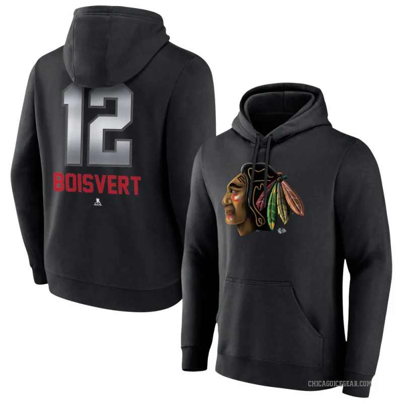 Sacha Boisvert Youth Black Chicago Blackhawks Branded Midnight Mascot Logo Pullover Hoodie