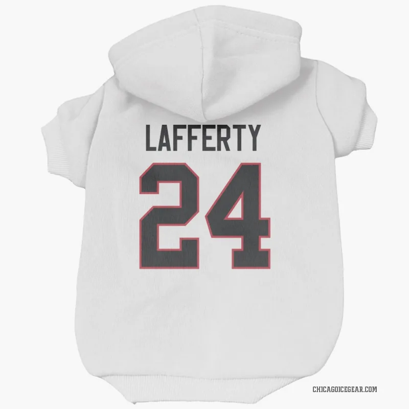 Sam Lafferty  White Chicago Blackhawks  Cat & Dog Pet Hoodie