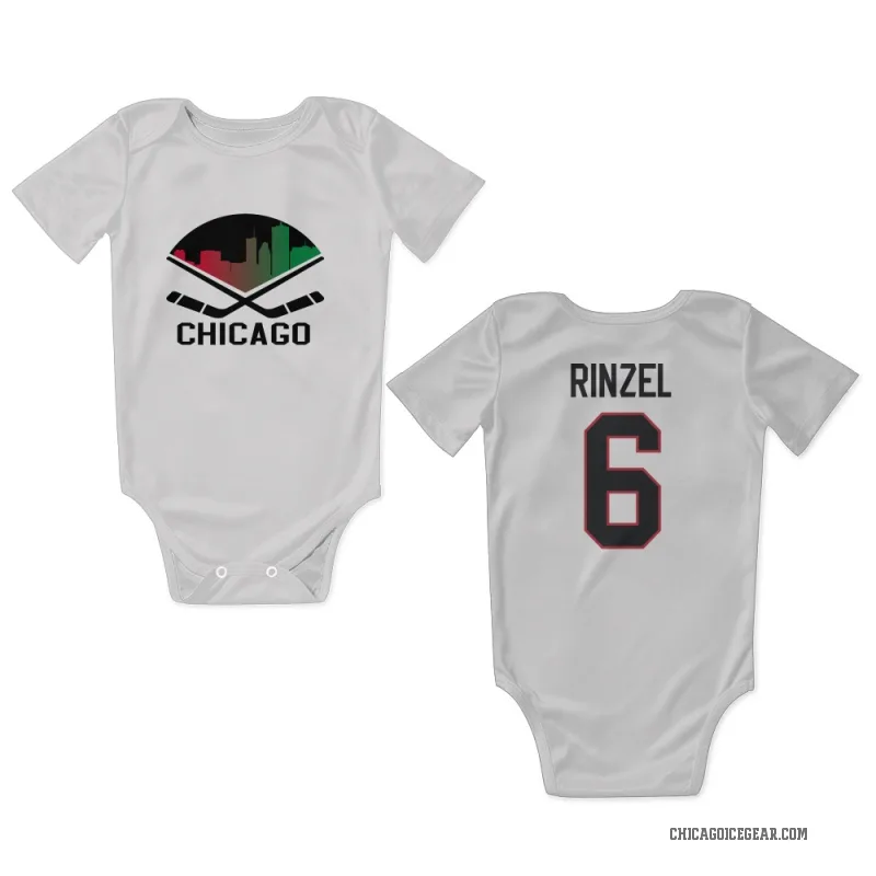 Sam Rinzel  White Chicago Blackhawks  Newborn & Infant Bodysuit