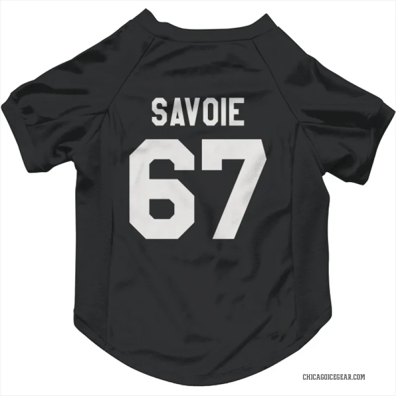 Samuel Savoie  Black White Chicago Blackhawks  Cat & Dog Pet Jersey
