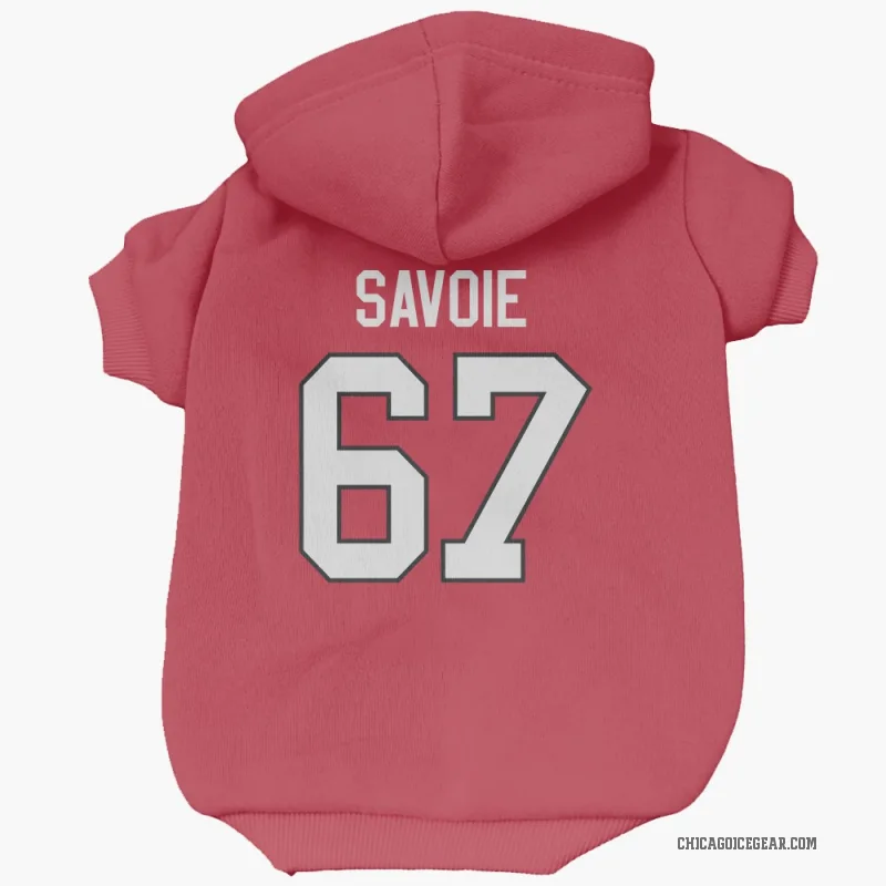 Samuel Savoie  Red Chicago Blackhawks  Cat & Dog Pet Hoodie
