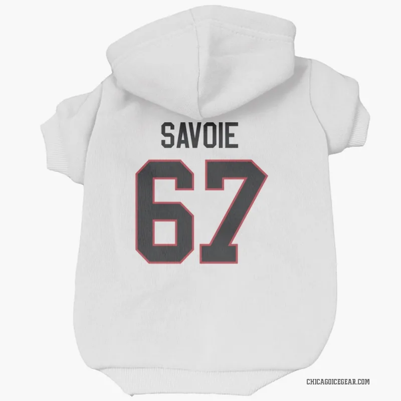 Samuel Savoie  White Chicago Blackhawks  Cat & Dog Pet Hoodie