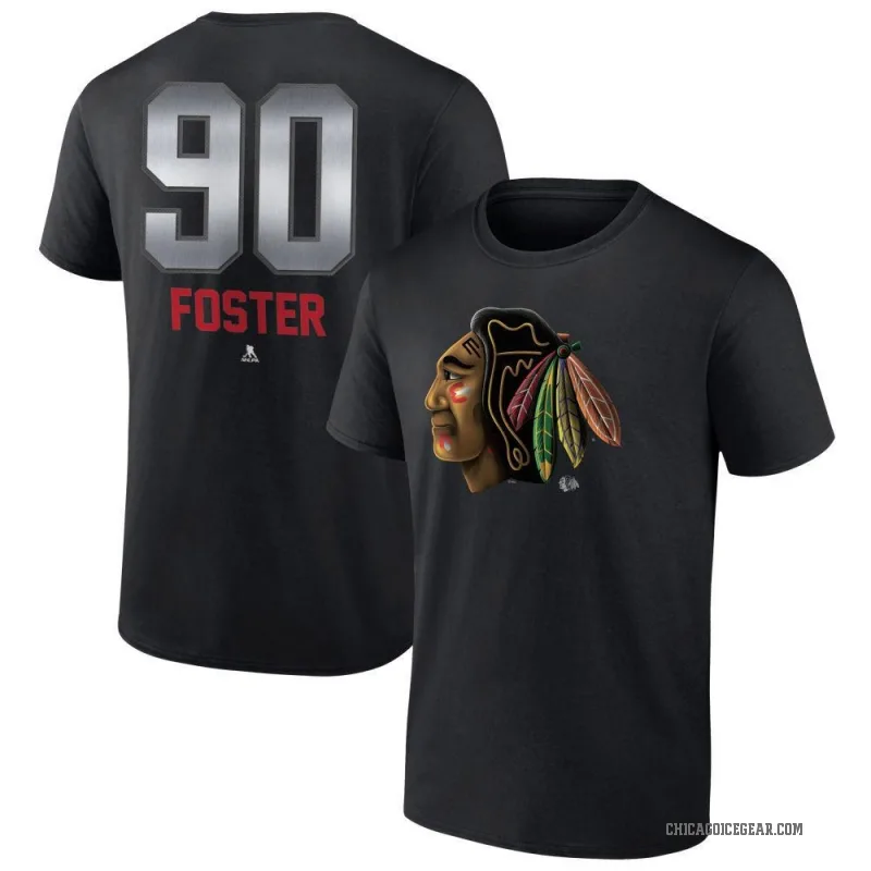 Scott Foster Men's Black Chicago Blackhawks Midnight Mascot Logo T-Shirt