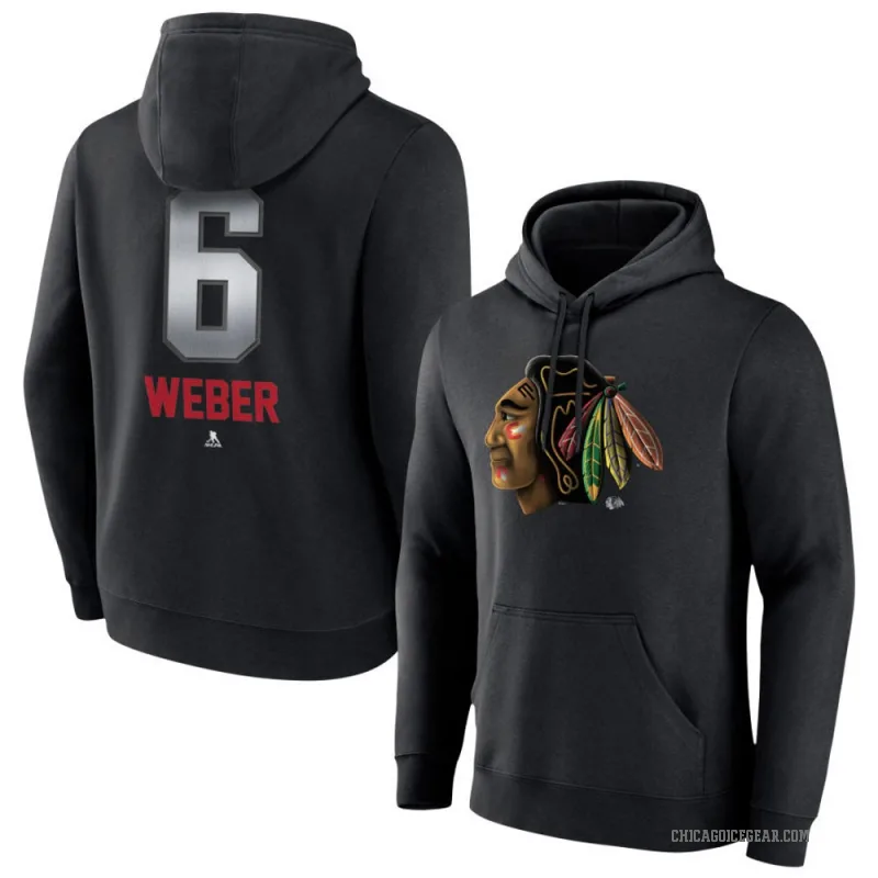 Shea Weber Youth Black Chicago Blackhawks Branded Midnight Mascot Logo Pullover Hoodie
