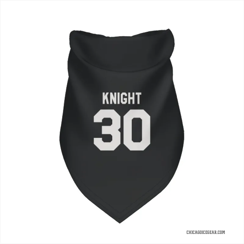 Spencer Knight  Black White Chicago Blackhawks  Cat & Dog Pet Bandana