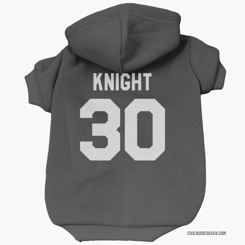 Spencer Knight  Black White Chicago Blackhawks  Cat & Dog Pet Hoodie