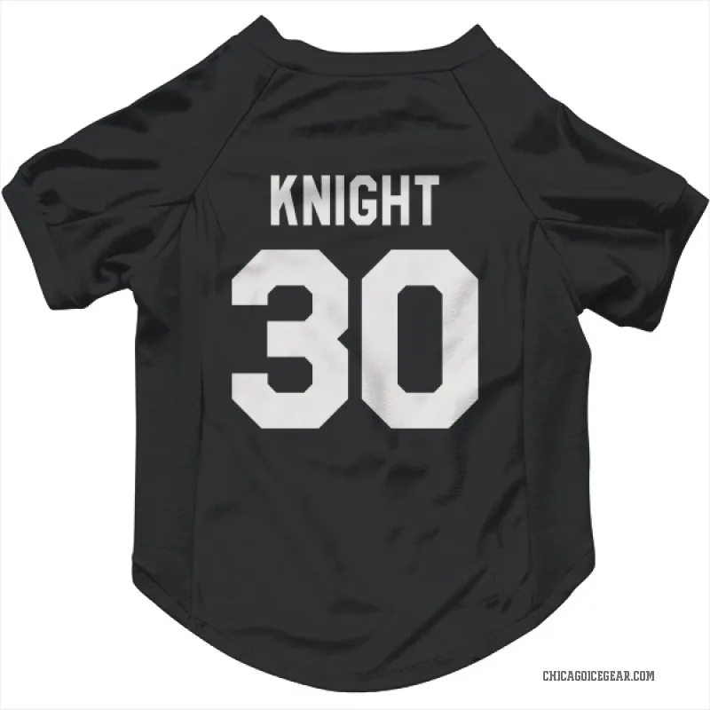 Spencer Knight  Black White Chicago Blackhawks  Cat & Dog Pet Jersey