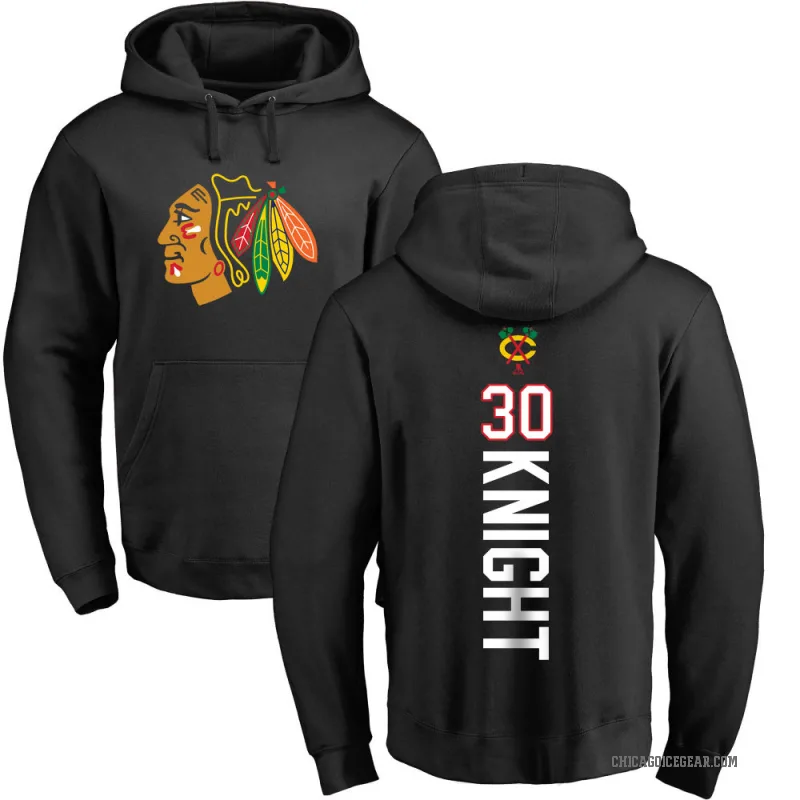 Spencer Knight Men's Black Chicago Blackhawks Branded Backer Pullover Hoodie