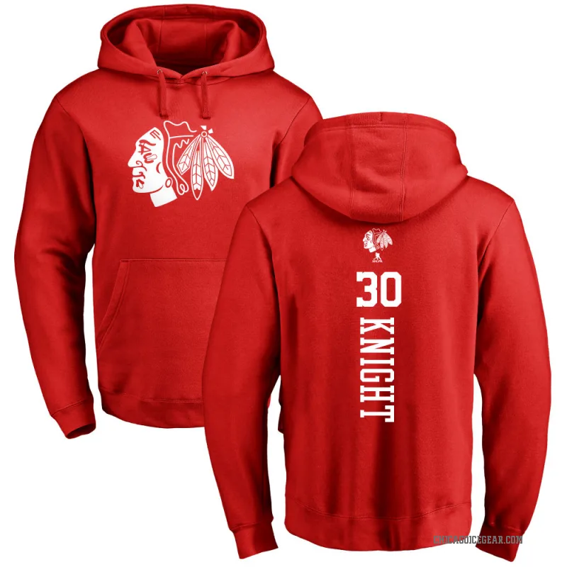 Spencer Knight Men's Red Chicago Blackhawks Branded One Color Backer Pullover Hoodie