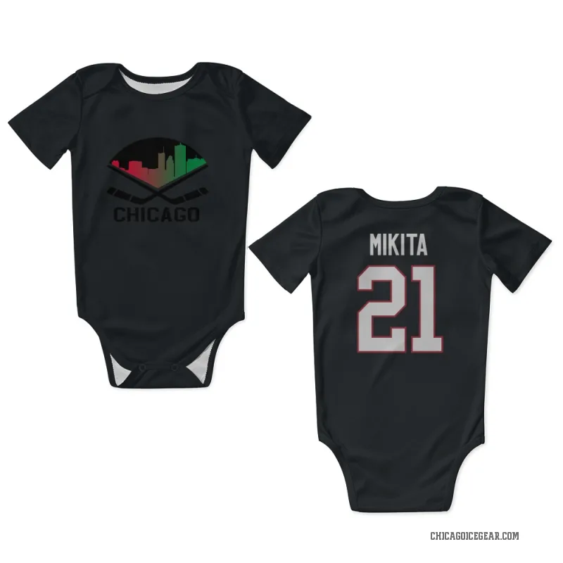 Stan Mikita  Black Chicago Blackhawks  Newborn & Infant Bodysuit
