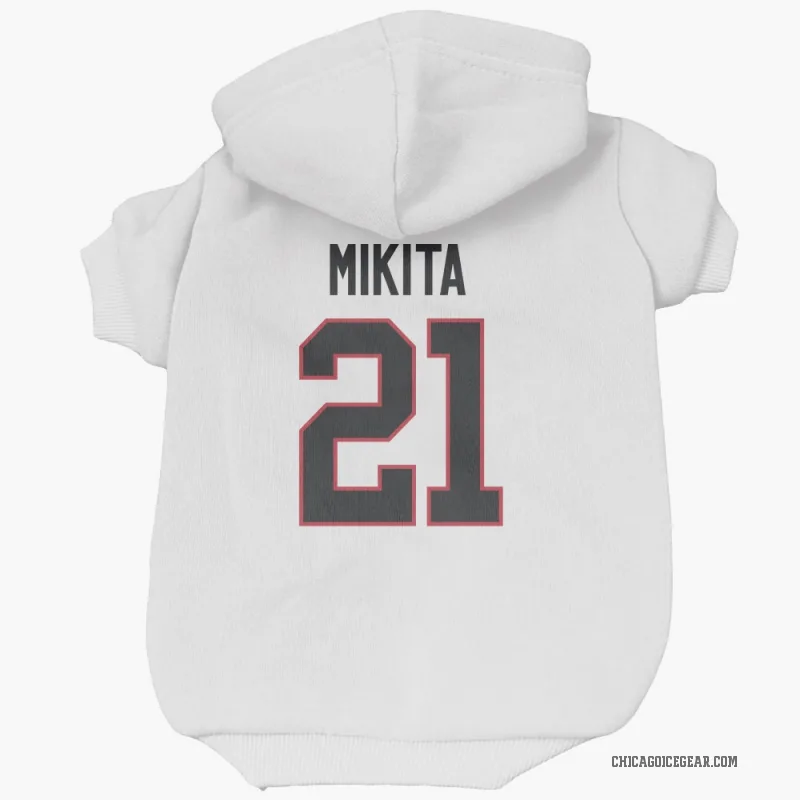 Stan Mikita  White Chicago Blackhawks  Cat & Dog Pet Hoodie
