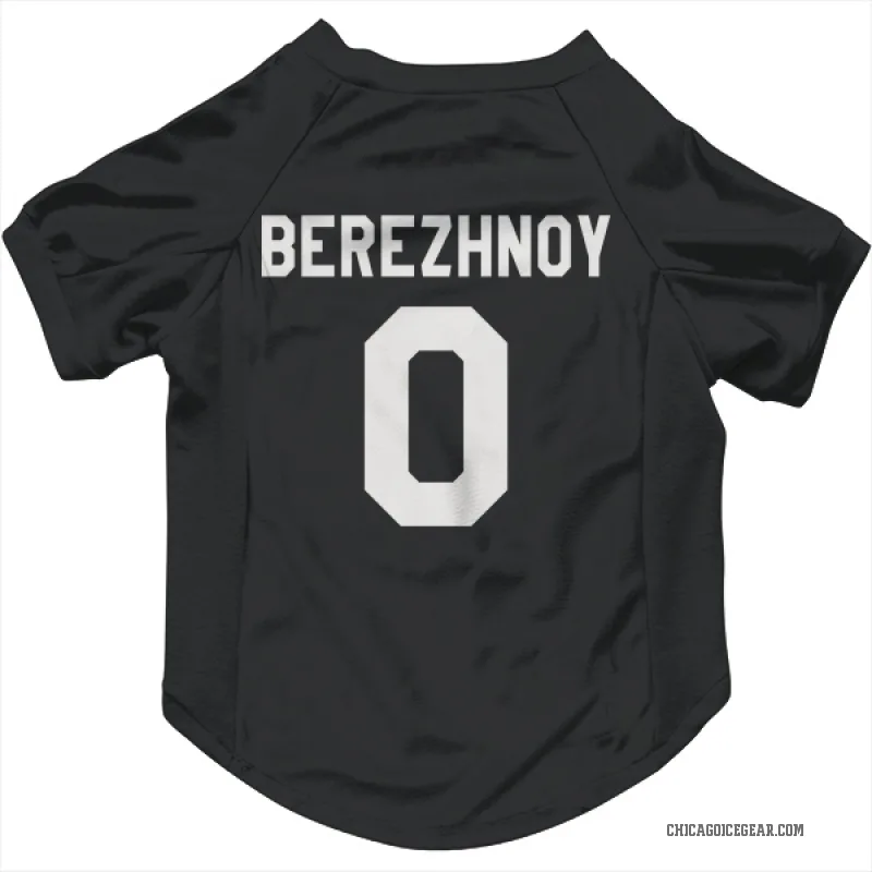 Stanislav Berezhnoy  Black White Chicago Blackhawks  Cat & Dog Pet Jersey