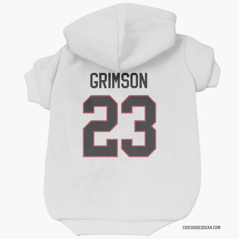 Stu Grimson  White Chicago Blackhawks  Cat & Dog Pet Hoodie