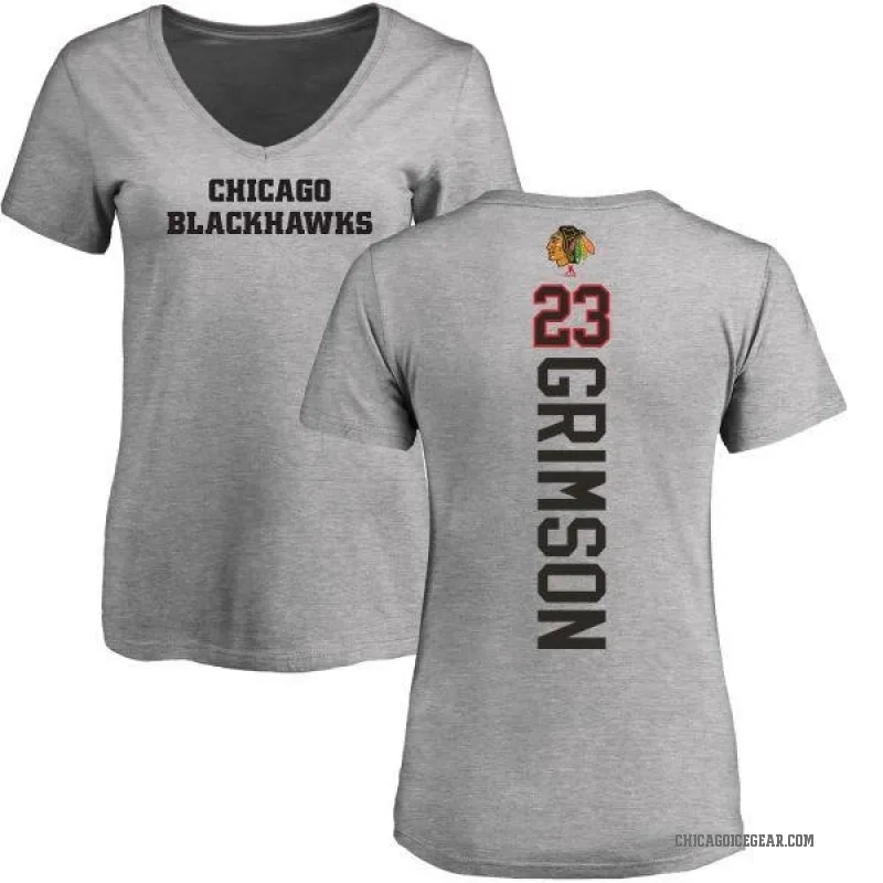Stu Grimson Women's Ash Chicago Blackhawks Backer T-Shirt -