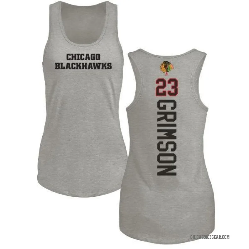 Stu Grimson Women's Ash Chicago Blackhawks Backer Tank Top -