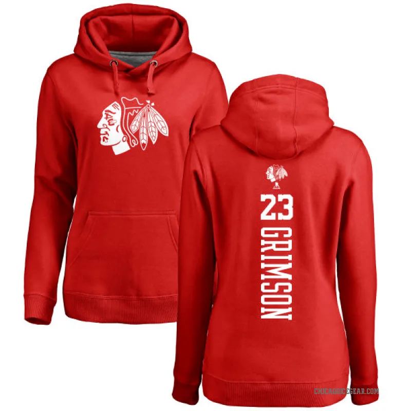 Stu Grimson Women's Red Chicago Blackhawks Branded One Color Backer Pullover Hoodie