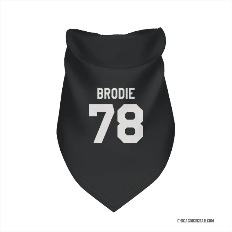 TJ Brodie  Black White Chicago Blackhawks  Cat & Dog Pet Bandana
