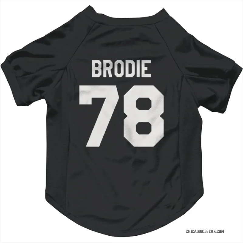 TJ Brodie  Black White Chicago Blackhawks  Cat & Dog Pet Jersey