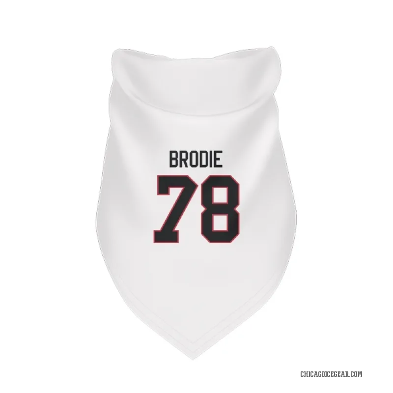 TJ Brodie  White Chicago Blackhawks  Cat & Dog Pet Bandana