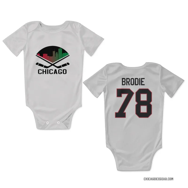 TJ Brodie  White Chicago Blackhawks  Newborn & Infant Bodysuit