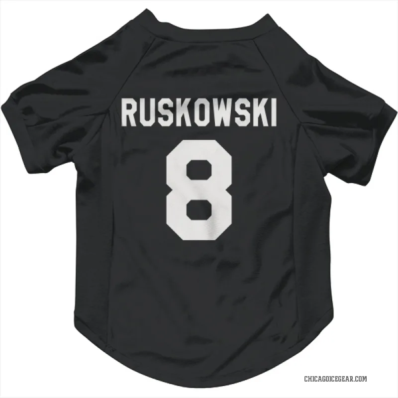 Terry Ruskowski  Black White Chicago Blackhawks  Cat & Dog Pet Jersey