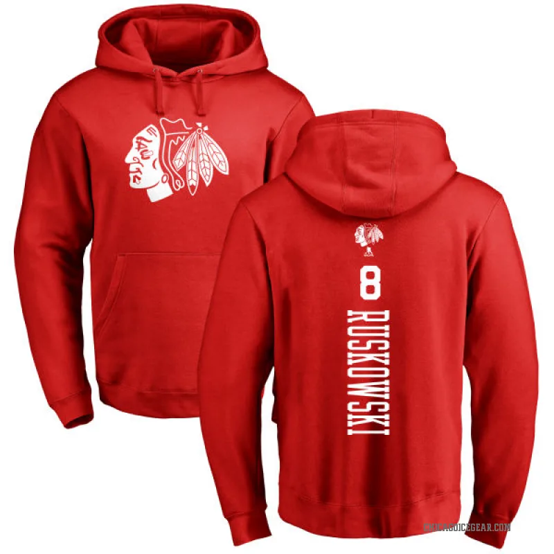 Terry Ruskowski Men's Red Chicago Blackhawks Branded One Color Backer Pullover Hoodie