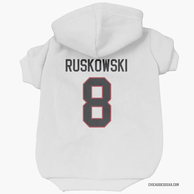 Terry Ruskowski  White Chicago Blackhawks  Cat & Dog Pet Hoodie