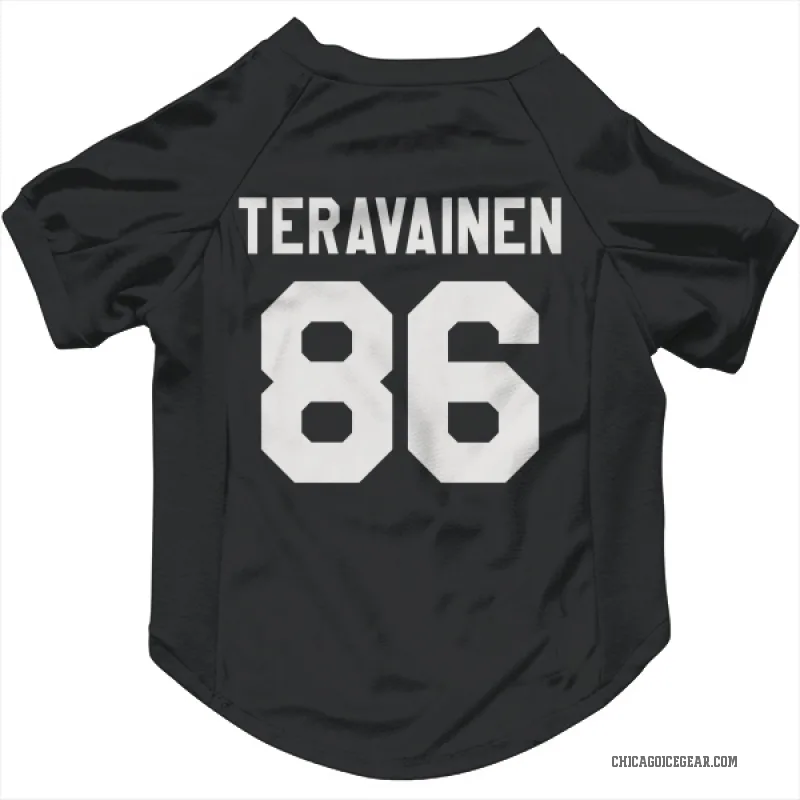 Teuvo Teravainen  Black White Chicago Blackhawks  Cat & Dog Pet Jersey