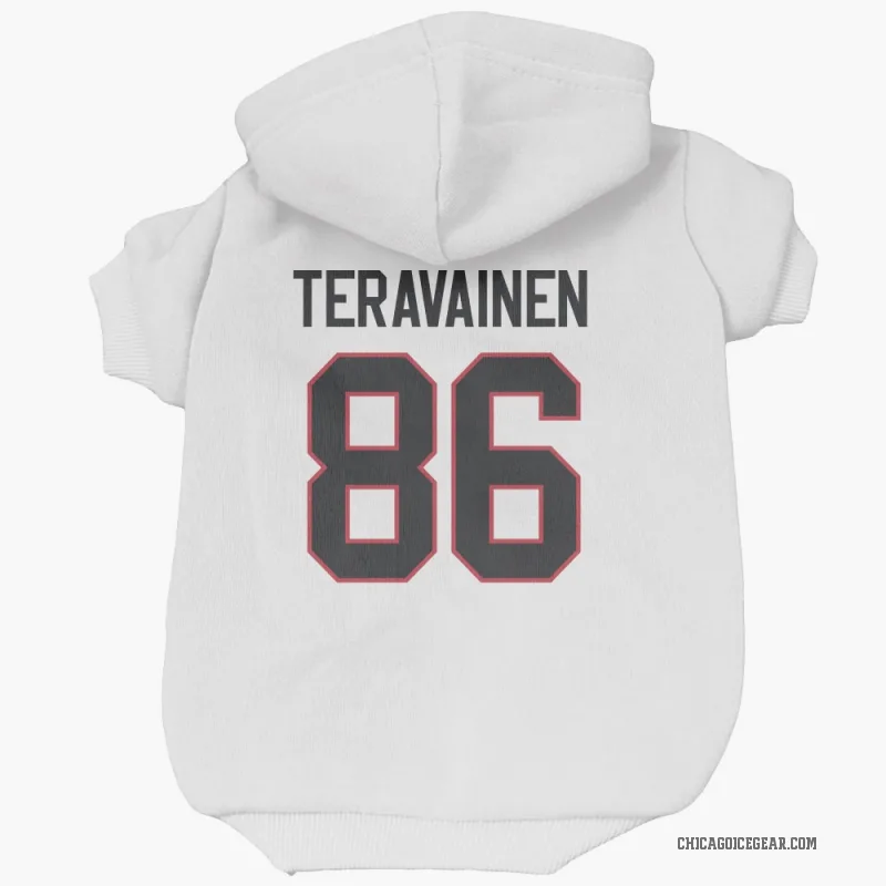 Teuvo Teravainen  White Chicago Blackhawks  Cat & Dog Pet Hoodie