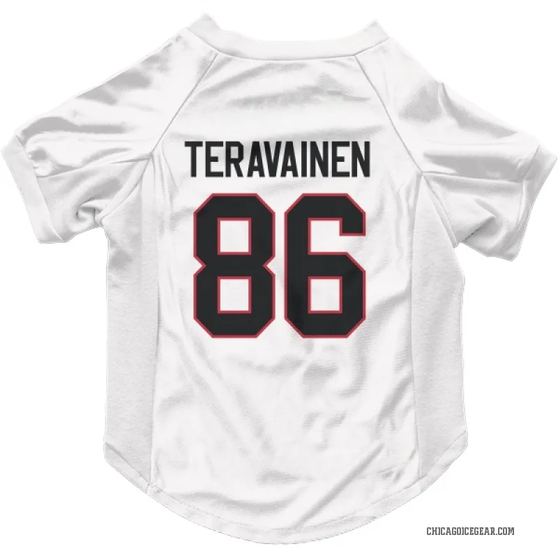 Teuvo Teravainen  White Chicago Blackhawks  Cat & Dog Pet Jersey