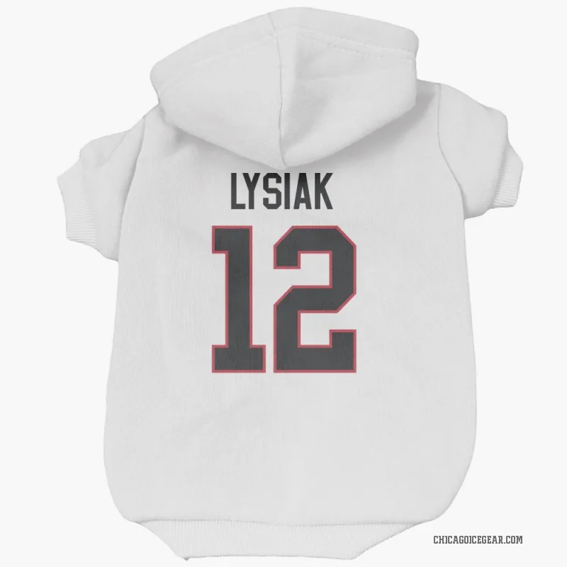 Tom Lysiak  White Chicago Blackhawks  Cat & Dog Pet Hoodie