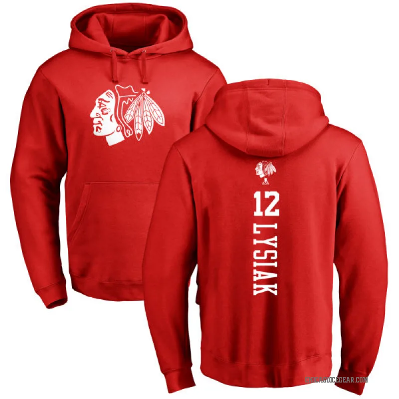 Tom Lysiak Youth Red Chicago Blackhawks Branded One Color Backer Pullover Hoodie