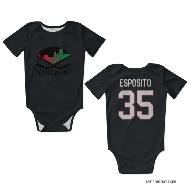 Tony Esposito  Black Chicago Blackhawks  Newborn & Infant Bodysuit