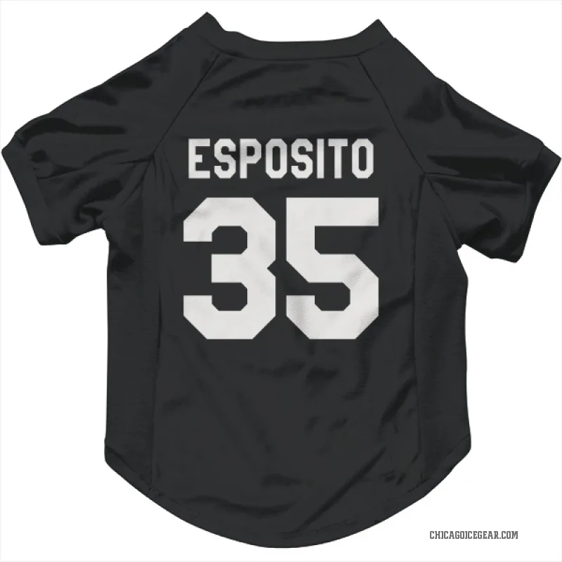 Tony Esposito  Black White Chicago Blackhawks  Cat & Dog Pet Jersey