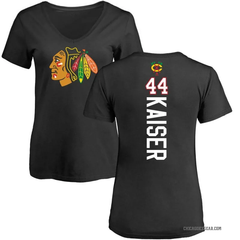 Wyatt Kaiser Women's Black Chicago Blackhawks Backer T-Shirt -