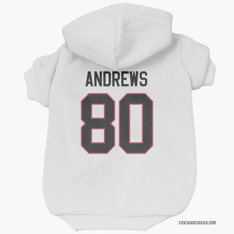 Zach Andrews  White Chicago Blackhawks  Cat & Dog Pet Hoodie